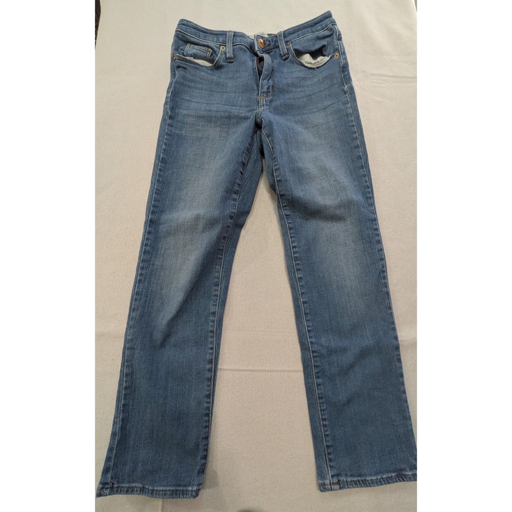 Universal Thread Straight Leg Jeans Womens 4 27R Blue Excellent Mid Rise Stretch